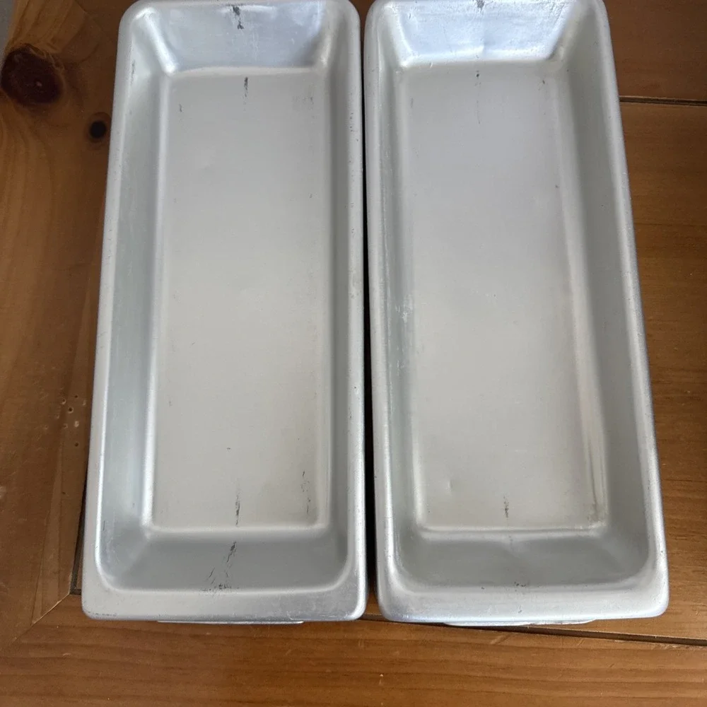 Vintage Metal Aluminum Ice Cube Tray Removable Interior and Cube Ejector Set-2